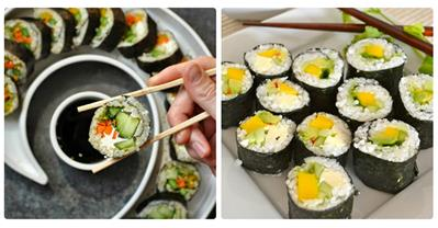 Cách làm sushi rau củ chấm sốt bơ cực ngon tại nhà