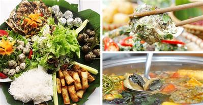 Chén gọn mẹt 4 món ốc + 1 nồi lẩu riêu chỉ với 120k
