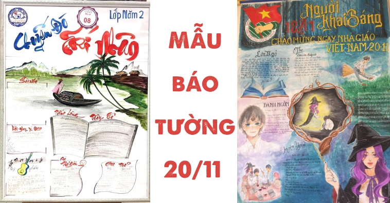 [ĐỘT PHÁ 2024] Mẫu vẽ báo tường 20/11 về thầy cô đơn giản ĐẸP mà ĐỘC LẠ
