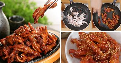 Làm chân gà sốt cay Hàn Quốc ngon như “Vua bạch tuộc”