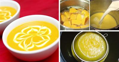 Làm súp kem tươi bí đỏ thơm ngậy, bé yêu thêm mập mạp