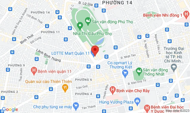 1F-01, Tầng 1, Lotte Mart Phú Thọ, 968 đường 3/2, P. 15, Q. 11