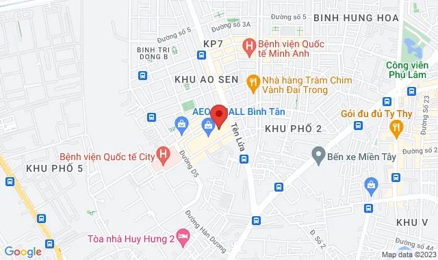 Aeon Mall Bình Tân, Lô G16A2, Tầng Trệt, Số 532A Kinh Dương Vương, P. Bình Trị Đông, Q. Bình Tân