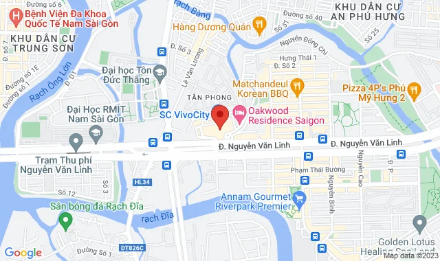 Gian hàng Lô 03-24b, Tầng 3, TTTM SC Vivocity - Dự án TTTM Dịch Vụ Giải Trí Nam Sài Gòn, số 1058 Nguyễn Văn Linh, Khu phố 1, Phường Tân Phong, Quận 7