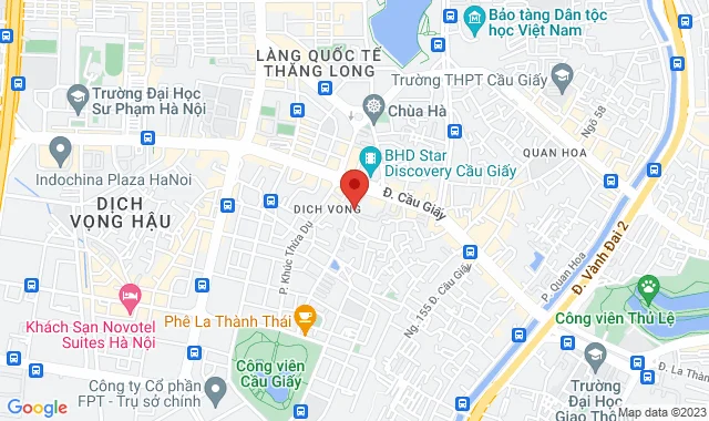 L5-13, Tầng 5, Tòa nhà Discovery, 302 Cầu Giấy, P. Dịch Vọng, Q. Cầu Giấy