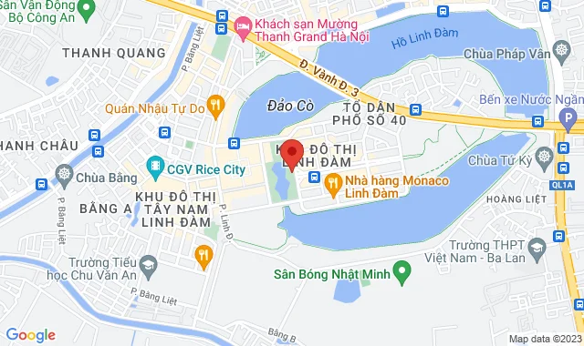 Lô CX14 - KĐT Linh Đàm, P. Hoàng Liệt, Q. Hoàng Mai (Cạnh bể bơi Linh Đàm) 