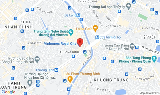 Royal City, Tầng B2, Lô B2-R3-09B+C, 72 Nguyễn Trãi, P. Thượng Đình, Q.Thanh Xuân 