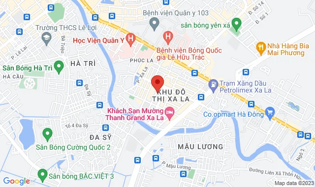 Số 1 BT2 khu đô thị Xa La, P. Phúc La, Q. Hà Đông (đối diện mầm non Hà Nội - Thăng Long)
