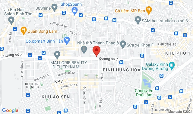 Số 68 Đường số 7, Khu Tên Lửa, P. Bình Trị Đông, Q. Bình Tân