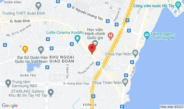 Tầng 1, N01 – T2 khu Ngoại Giao Đoàn , P. Xuân Đỉnh, Q. Bắc Từ Liêm