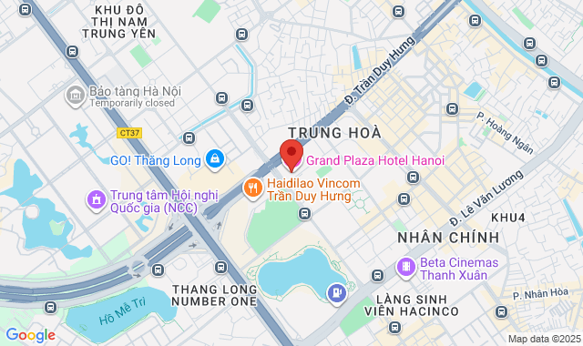 Tầng 1 Grand Plaza, Số 117 Trần Duy Hưng, P. Yên Hòa