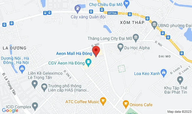 Tầng 1 phố ẩm thực, TTTM Aeon Mall Hà Đông,  P. Dương Nội, Q. Hà Đông