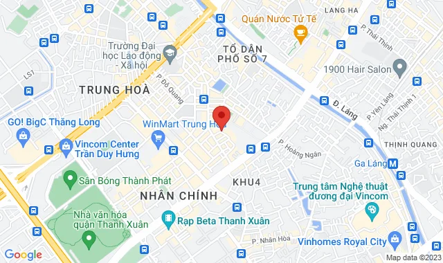 Tầng 1,Tòa Nhà 17T3 KĐT Trung Hòa Nhân Chính, P. Trung Hòa, Q. Cầu Giấy,