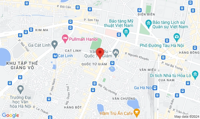 Tầng 2, Khách Sạn Grand Mercure Hanoi, Số 9 Cát Linh, P. Quốc Tử Giám,Q. Ba Đình