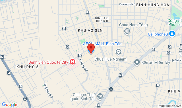 Tầng 3, TTTM Aeon Mall Bình Tân, số 1 Đường 17A, Khu phố 11, P. Bình Trị Đông B, Q.Bình Tân