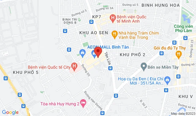 Tầng 3, TTTM Aeon Mall Bình Tân, Số 532A Đường Kinh Dương Vương, P. Bình Trị Đông B, Q. Bình Tân