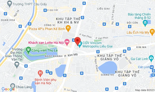 Tầng 3, TTTM Vincom Metropolis, 29 Liễu Giai, P. Ngọc Khánh, Q. Ba Đình
