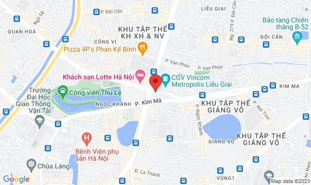 Tầng 5, Vincom Metropolis, 29 Liễu Giai, P. Ngọc Khánh, Q. Ba Đình