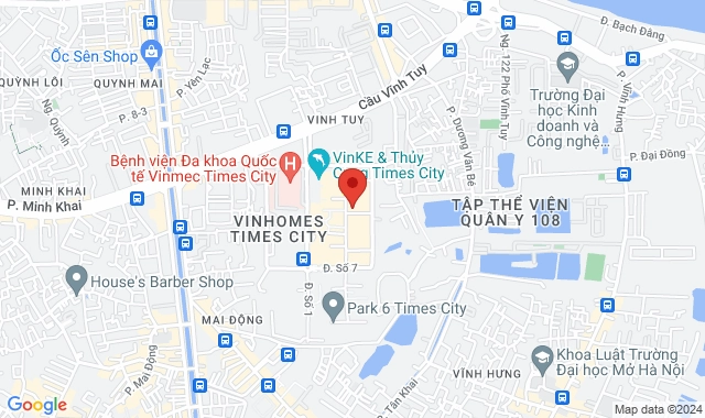 Tầng B1 - D9 - 12 -T2 - TTTM Vincom Times City, 458 Minh Khai, P. Vĩnh Tuy, Q. Hai Bà Trưng