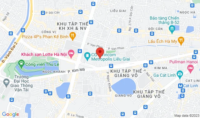 Tòa M2 Vicom metropolis 29 Liễu Giai, P. Ngọc Khánh, Q. Ba Đình