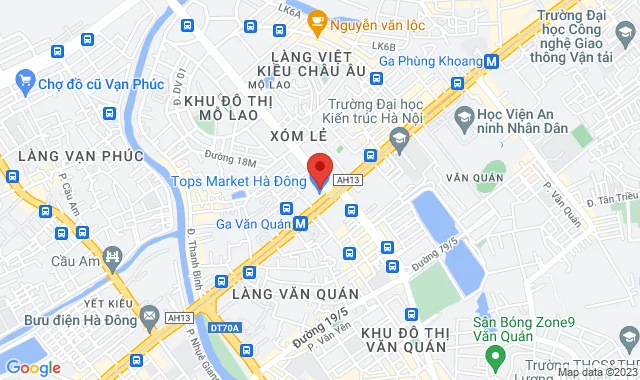 TTTM Hồ Gươm Plaza, 110 Trần Phú, Tầng 1 , Shop 07,  P. Mỗ Lao, Q. Hà Đông