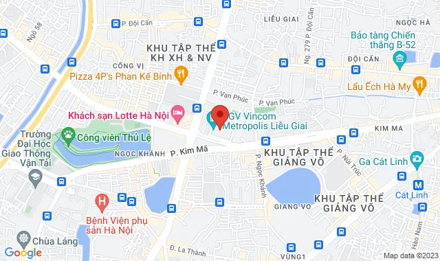 TTTM Vinhomes Metropolis, Số 29 Liễu Giai, Tầng 3, P. Ngọc Khánh, Q. Ba Đình