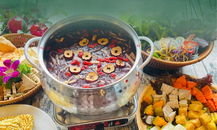 Set Lẩu Cháo Gạo Lứt, Giá 400K-680K - Chay Hy Viên KĐT Geleximco1