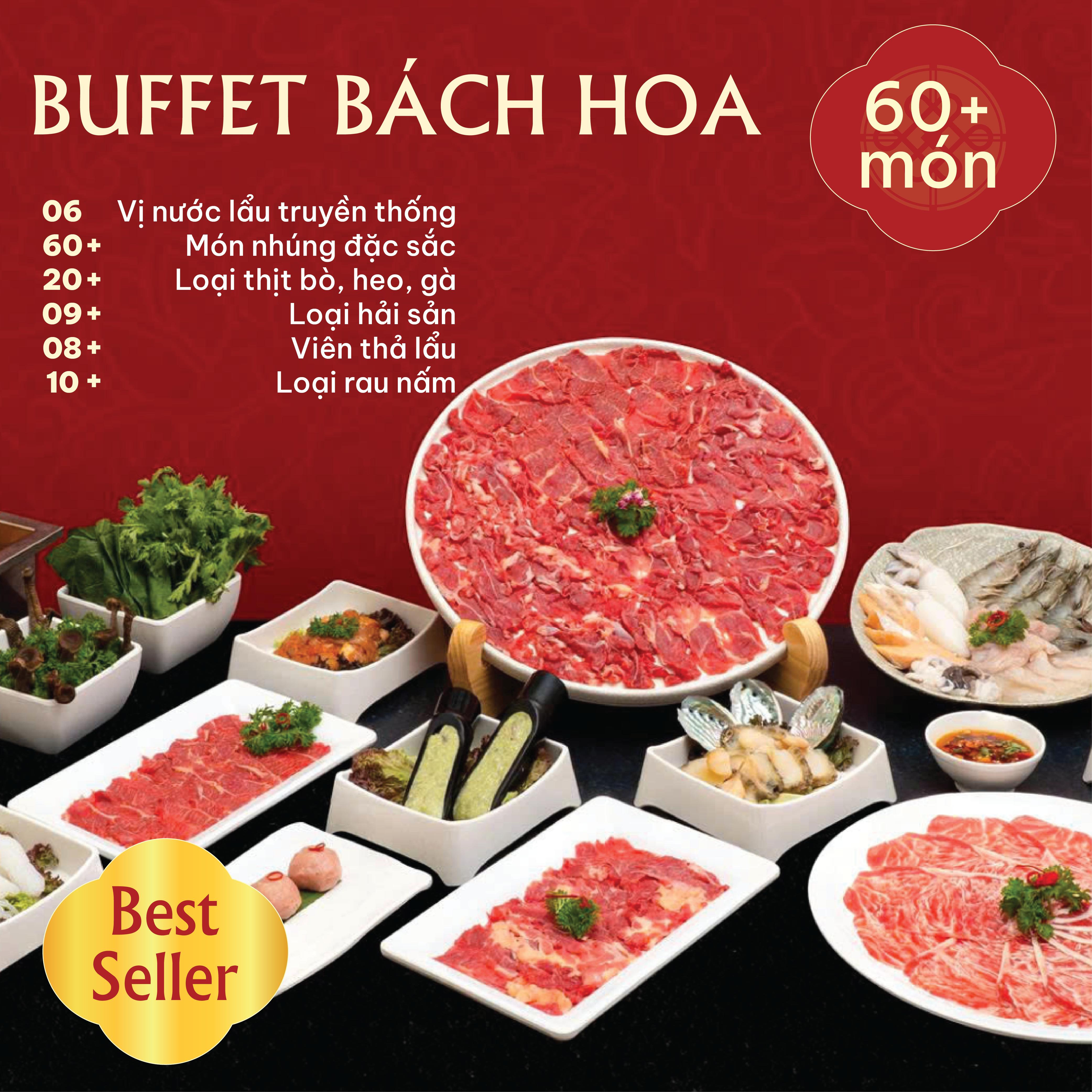 Suất Buffet Bách Hoa, Giá 495K, 60+ món1