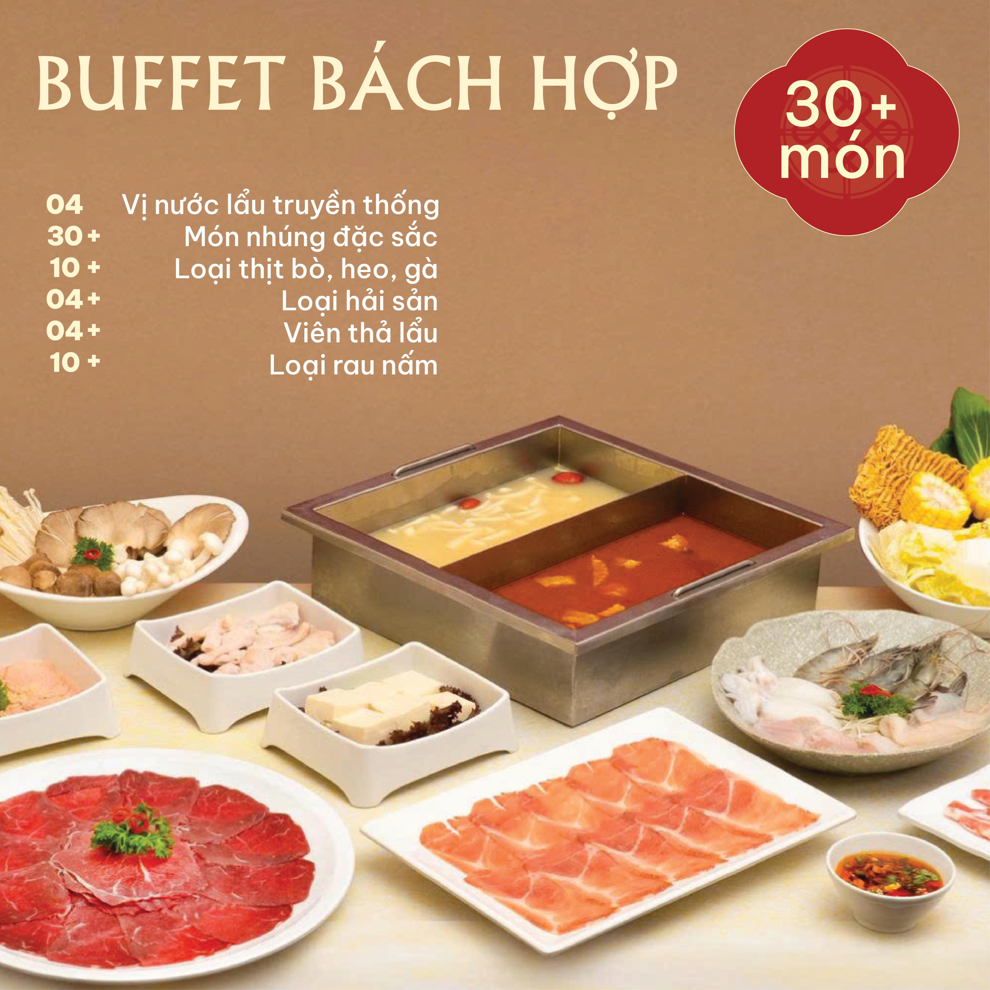 Suất Buffet Bách Hợp, Giá 269K, 30+ món1