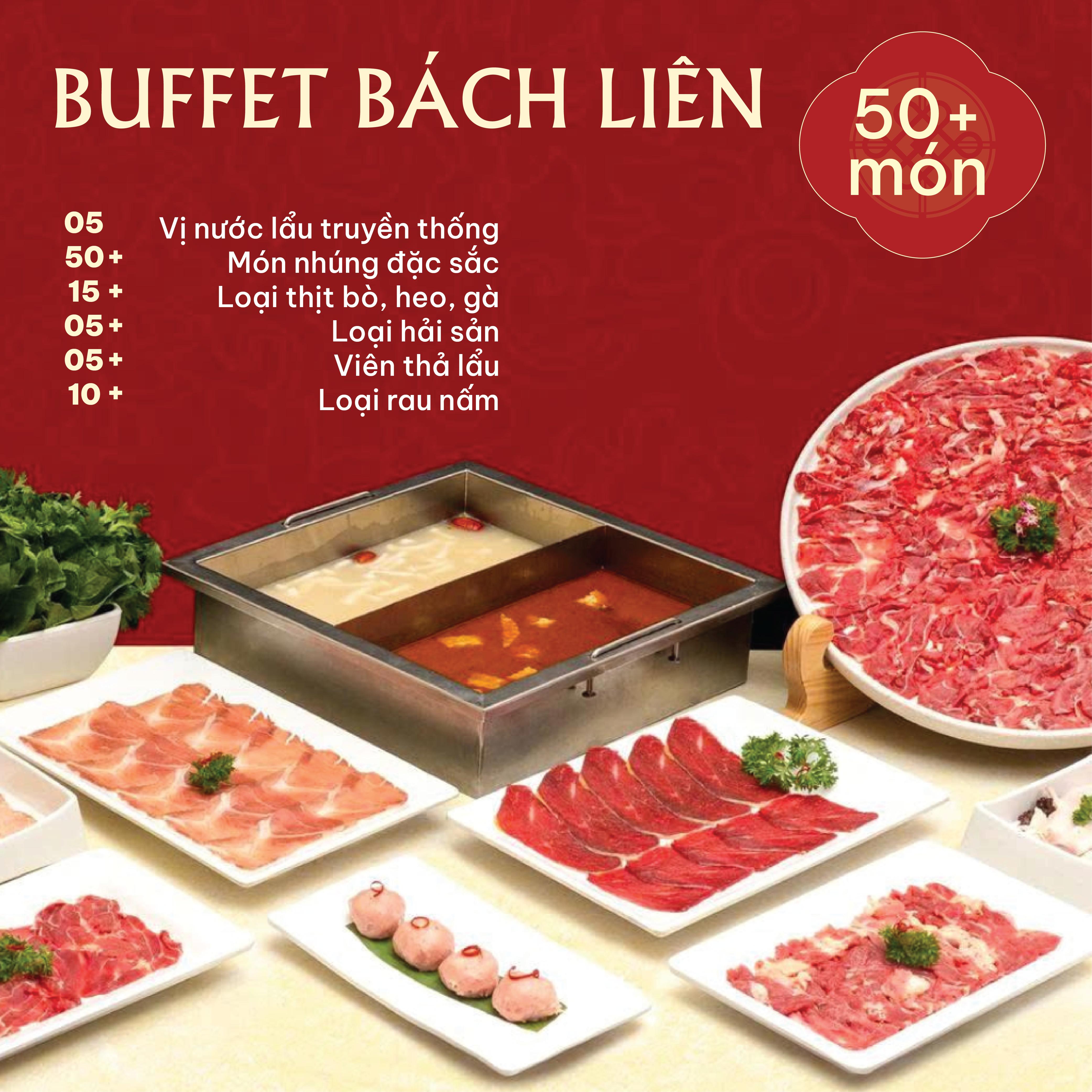 Suất Buffet Bách Liên, Giá 395K, 50+ món1