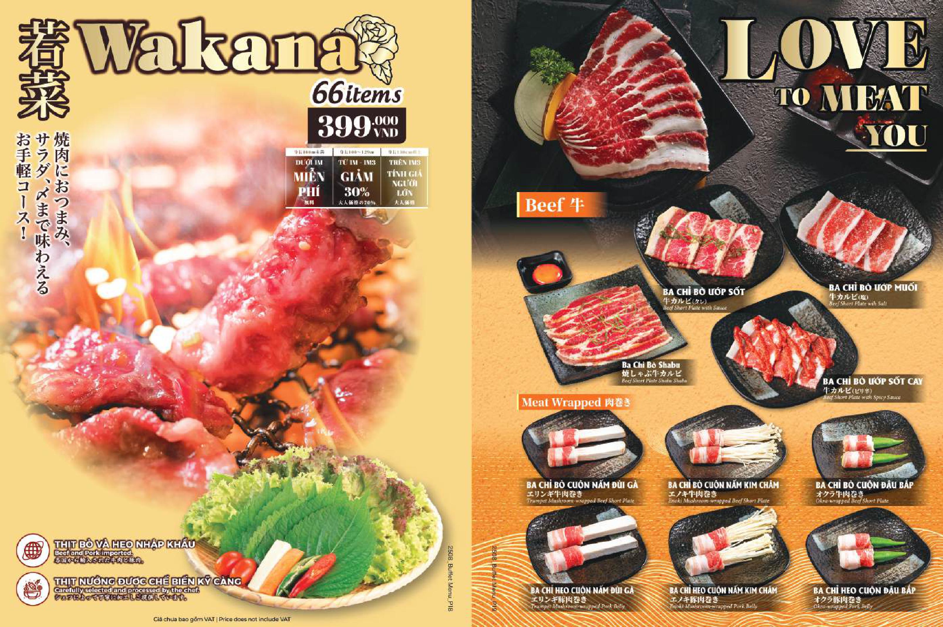 Buffet Wakana 399K: 66 món