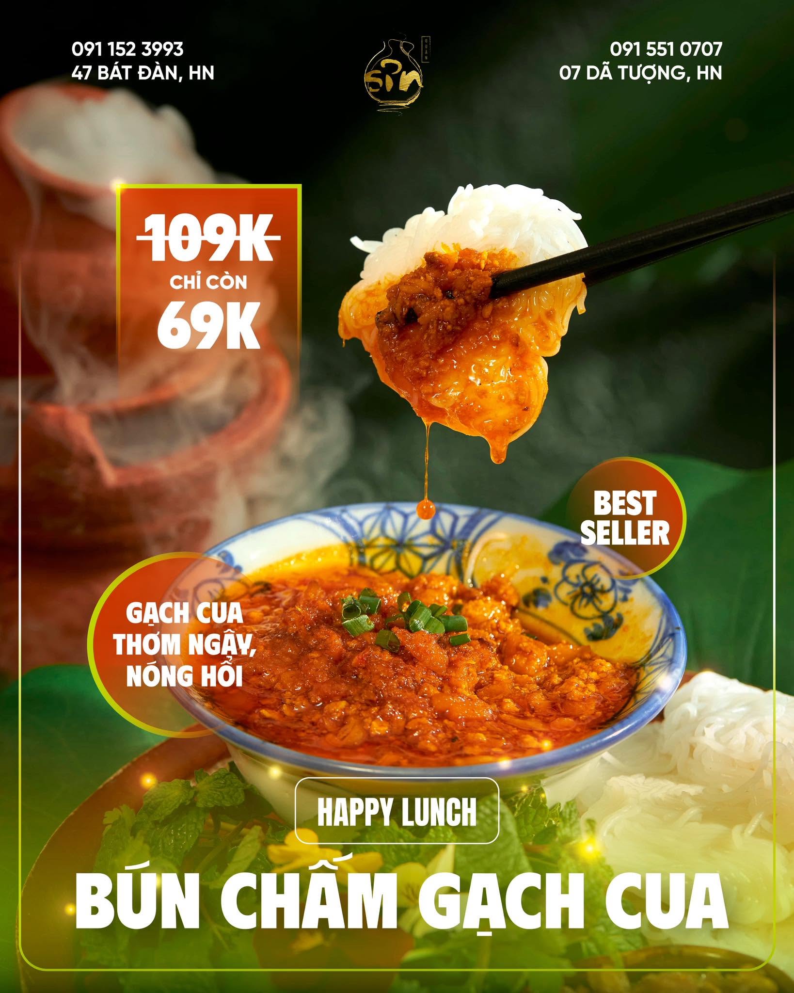 Bún chấm gạch cua 109k giảm còn 69k1