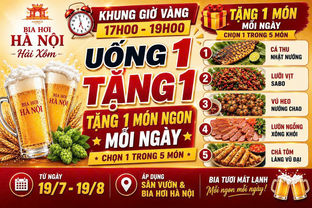 Tặng 1 món ngon mỗi ngày (chọn 1 trọng 5 món)1