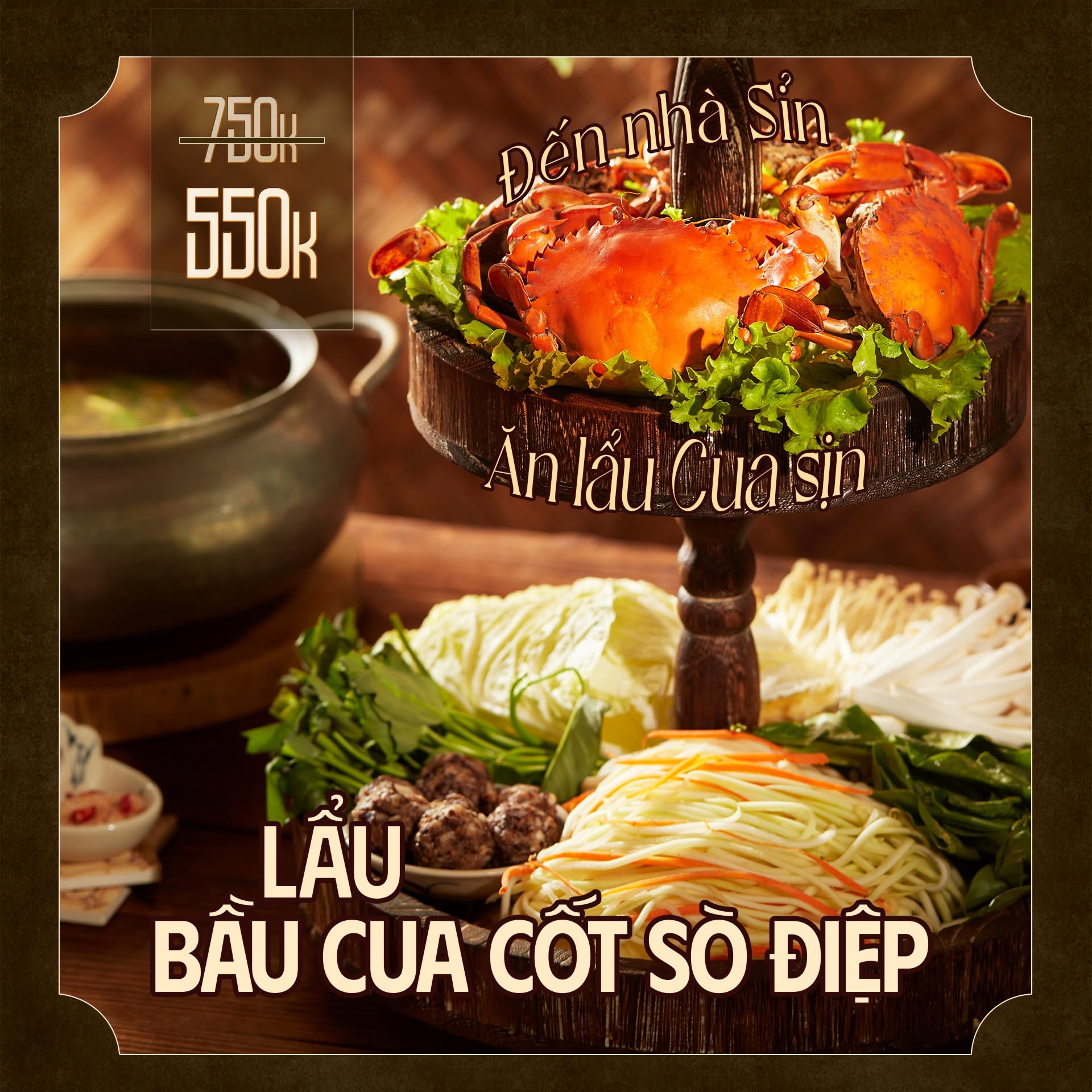 Lẩu cua bầu cốt sò điệp 