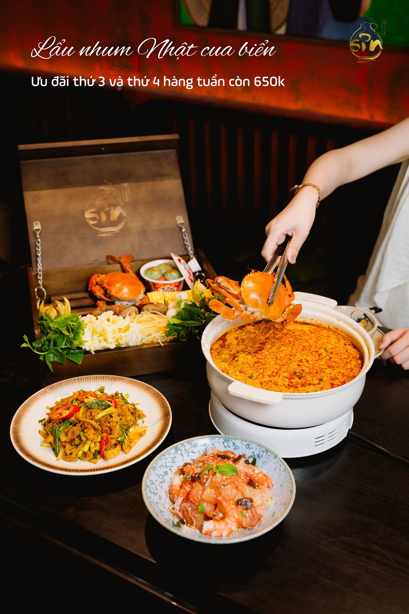 Lẩu nhum Nhật cua biển 