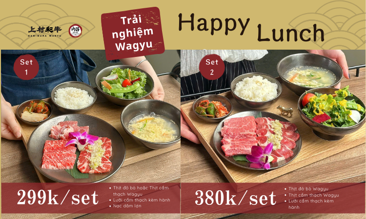 Set ăn trưa BÒ WAGYU 299K, 380K tại Nikusho