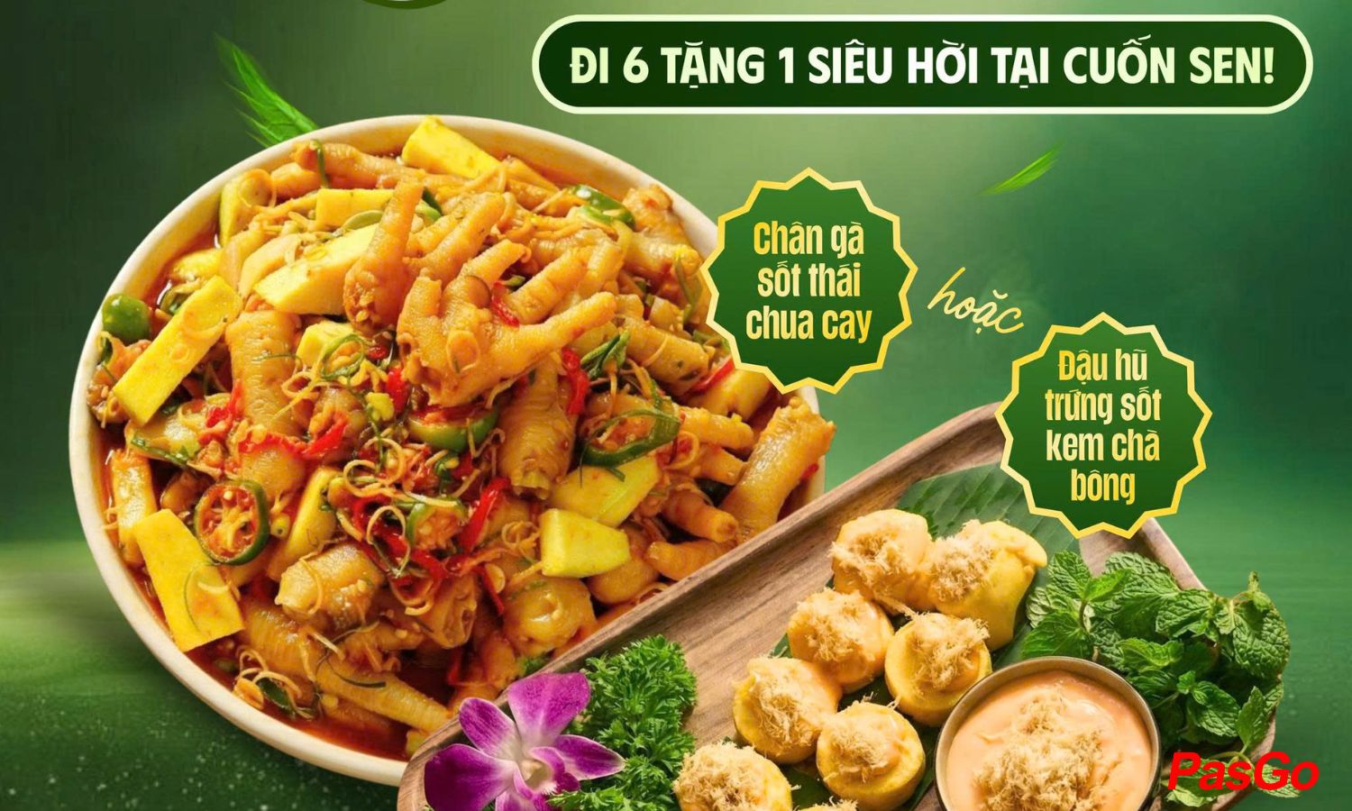 TẶNG 1 chân gà sốt thái hoặc Đậu hũ sốt kem chà bông